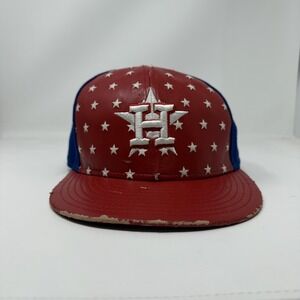Houston Astros Hat Cap Snap Back Red Blue White Stars MLB Baseball New Era Mens
